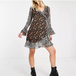 Double pattern maternity dress
